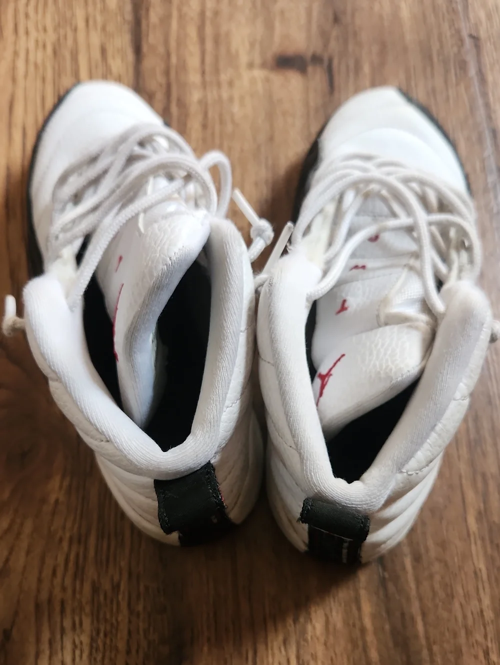 Jordan Kids White, Black & Red Retro Basketball Sneakers